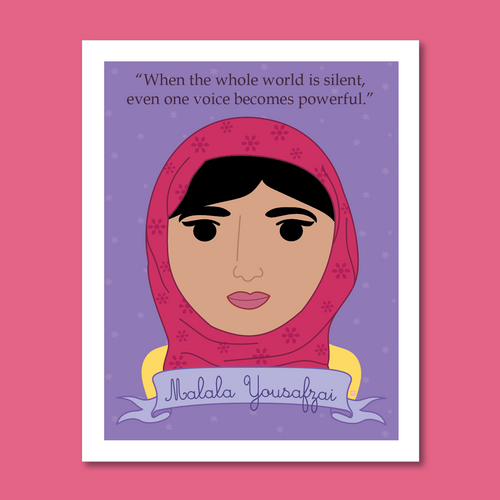 Sheroes Collection: Malala Yousafzai 8x10 Art Print