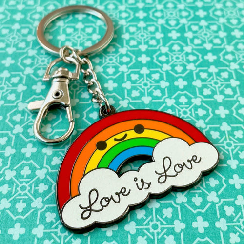 Love is Love PRIDE Rainbow Metal Keychain