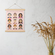 Load image into Gallery viewer, Inspiring Women in History Poster with Wood Hangers