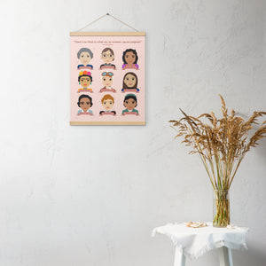 Inspiring Women in History Poster with Wood Hangers
