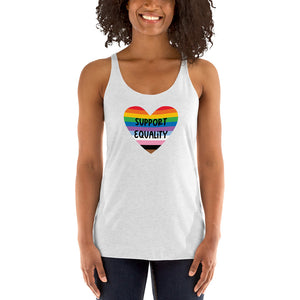 Support Equality LGBTQIA+ Women's Racerback Tank