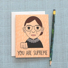 Load image into Gallery viewer, 3 Card Pack: RBG Ruth Bader Ginsburg &quot;You Are Supreme&quot; Greeting Cards
