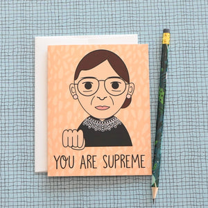3 Card Pack: RBG Ruth Bader Ginsburg "You Are Supreme" Greeting Cards