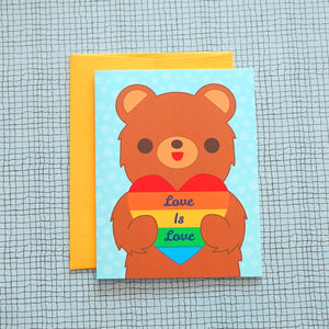 Love is Love PRIDE Rainbow Keychain, Sticker, Greeting Card Gift Set