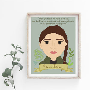 Sheroes Collection: Dian Fossey 8x10 Art Print