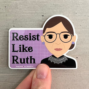 RBG Ruth Bader Ginsburg Card, Stickers & Enamel Pin Lawyer Gift Set