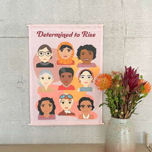 'Determined to Rise' Famous Women in History Canvas Wall Hanging