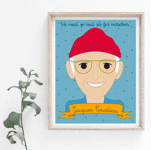 Heroes Collection: Jacques Cousteau 8x10 Art Print