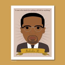 Load image into Gallery viewer, Heroes Collection: Malcolm X 8x10 Art Print