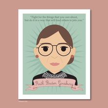 Load image into Gallery viewer, Sheroes Collection: Ruth Bader Ginsburg 8x10 Art Print