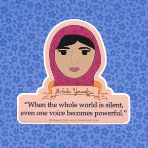 Malala Yousafzai Portrait "One Voice" Quote Sticker