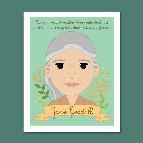 Sheroes Collection: Jane Goodall 8x10 Art Print