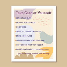 Load image into Gallery viewer, Download: Take Care of Yourself Self-Care, Self-Love Tips, Affirmations